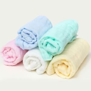 organic cotton muslin baby children wash cloth towel face cleaning towel